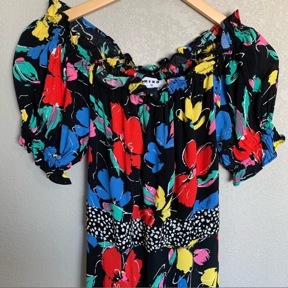 NWT RIXO x Target Floral Off–Shoulder Puff Sleeve Maxi Dress Size 6 - Picture 6 of 15